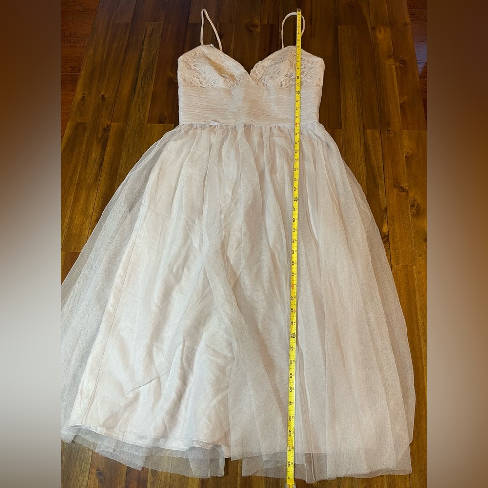 Amsale Light Gray Spaghetti Strap Bridesmaid Dress - image 8